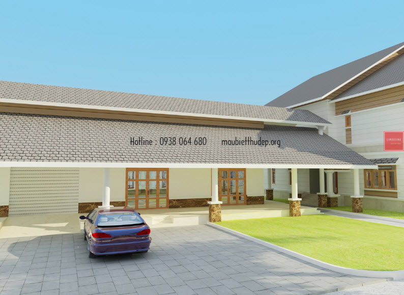 Ngôi biệt thự đẹp nhìn từ phía sau - Bến Tre