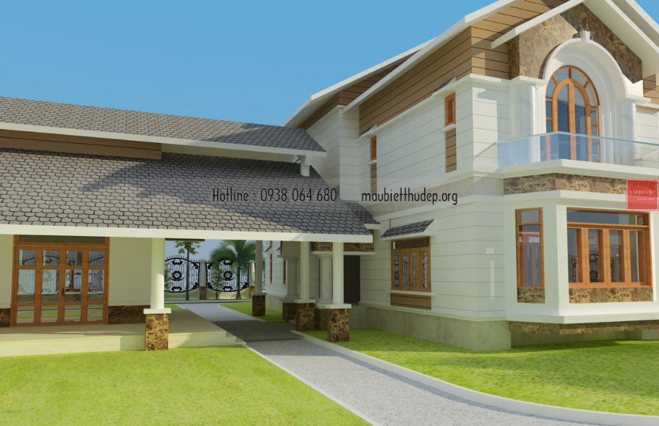 Ngôi biệt thự đẹp nhìn từ phía sau - Bến Tre