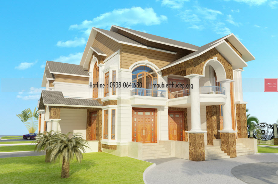 Mặt đứng của biệt thự đẹp - Bến Tre