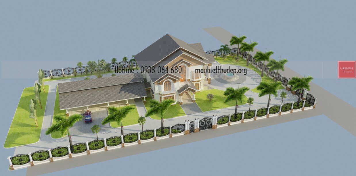 ngôi biệt thự đẹp - Bến Tre nhìn từ trên cao