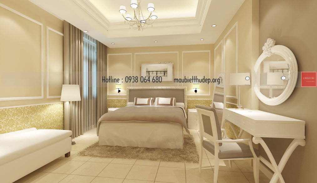Nội thất phòng ngủ khách ngôi biệt thự đẹp - Bến Tre