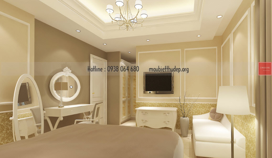 Nội thất phòng ngủ khách ngôi biệt thự đẹp - Bến Tre