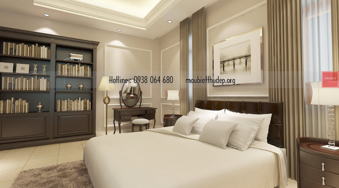 Nội thất phòng ngủ master ngôi biệt thự đẹp - Bến Tre