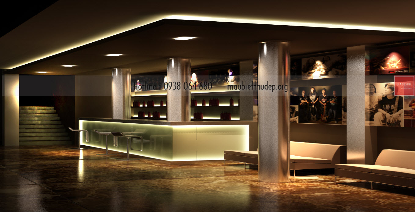 Sàn lát gạch bóng kính giả Marble. Các cột được ốp bằng Laminate gương . Sàn lát gạch bóng kính giả Marble. Các cột được ốp bằng Laminate gương .