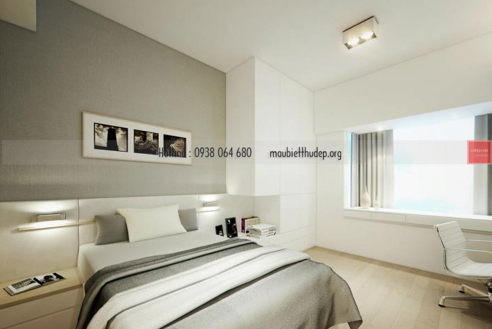 phòng ngủ đơn được thiết kế với tông trắng xám hiện đại phòng ngủ đơn được thiết kế với tông trắng xám hiện đại