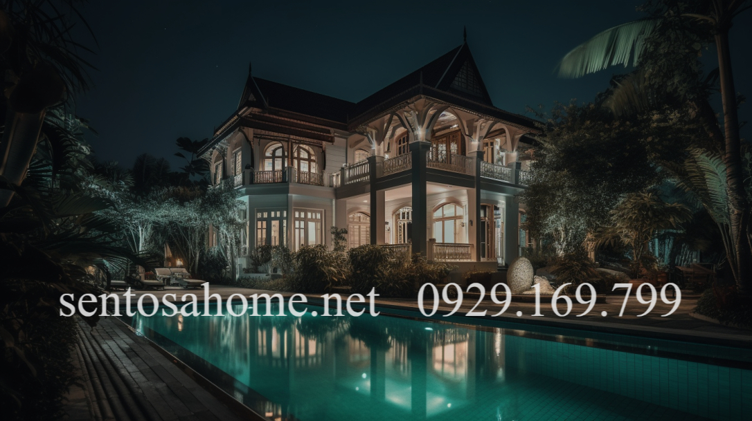Thiết kế nội thất biệt thự - Indochine - phòng ngủ