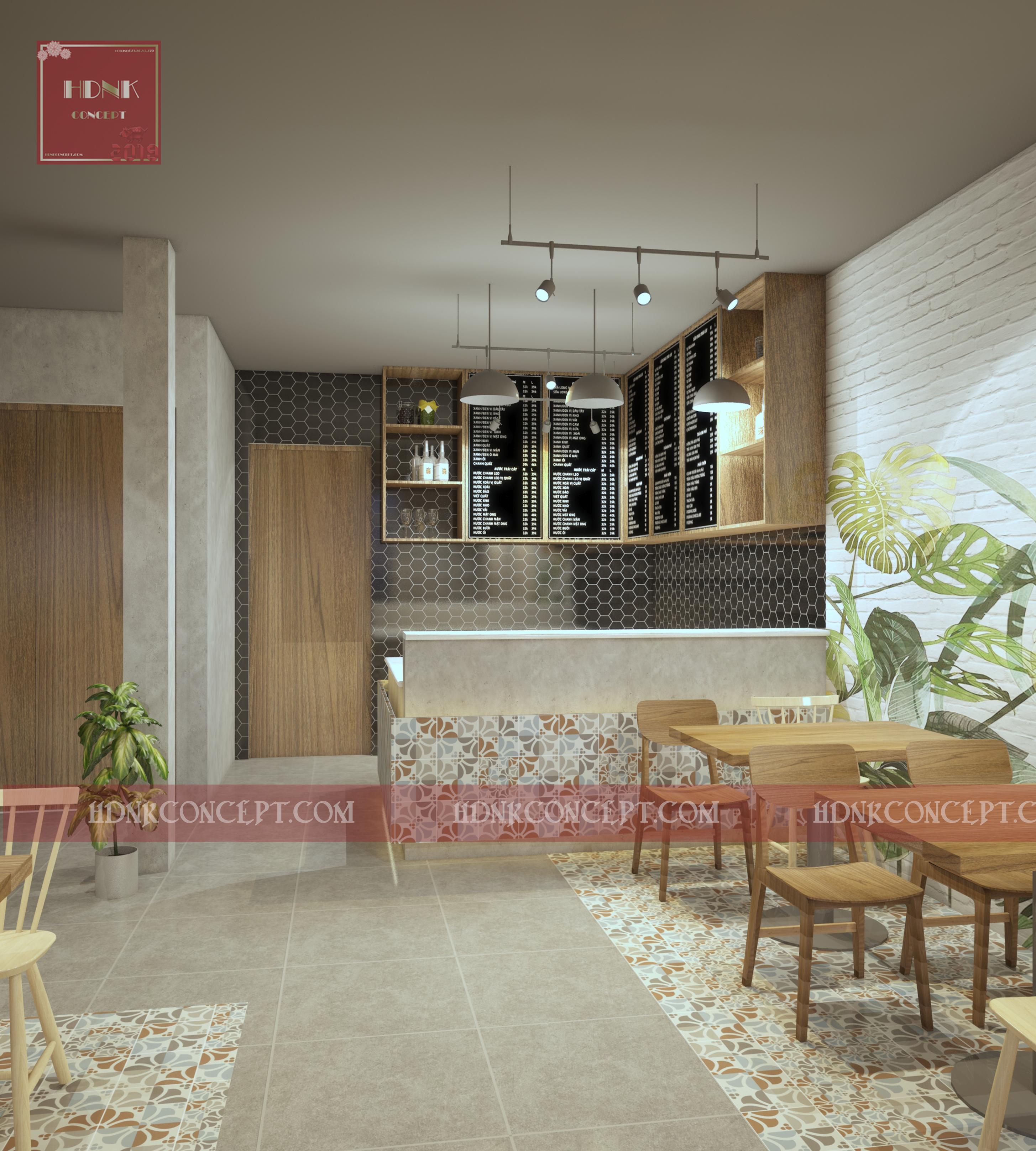 Thiết kế thi công nội thất quán xôi gà út mập - phía trong nhà hàng