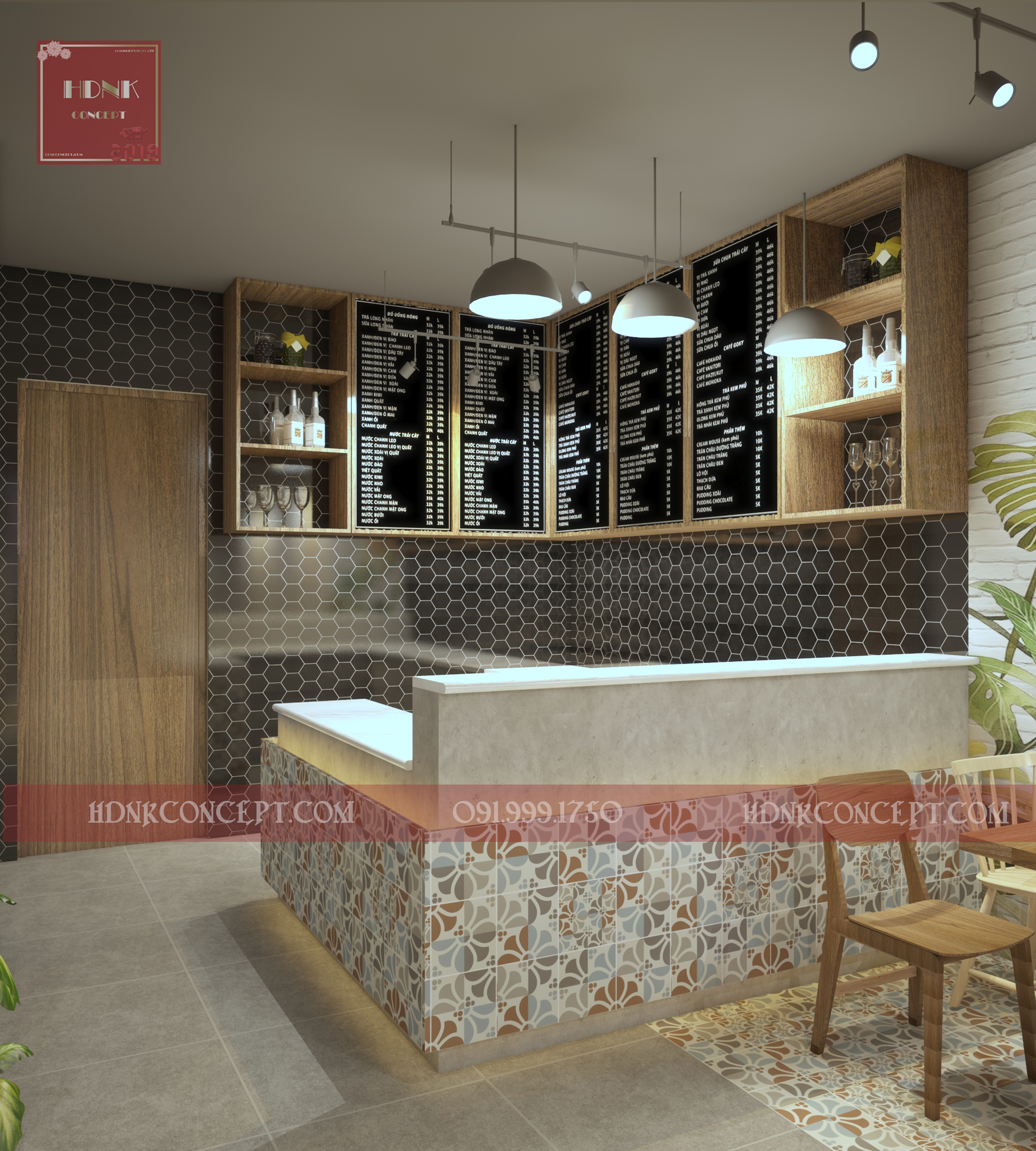 Thiết kế thi công nội thất quán xôi gà út mập - Quầy tính tiền