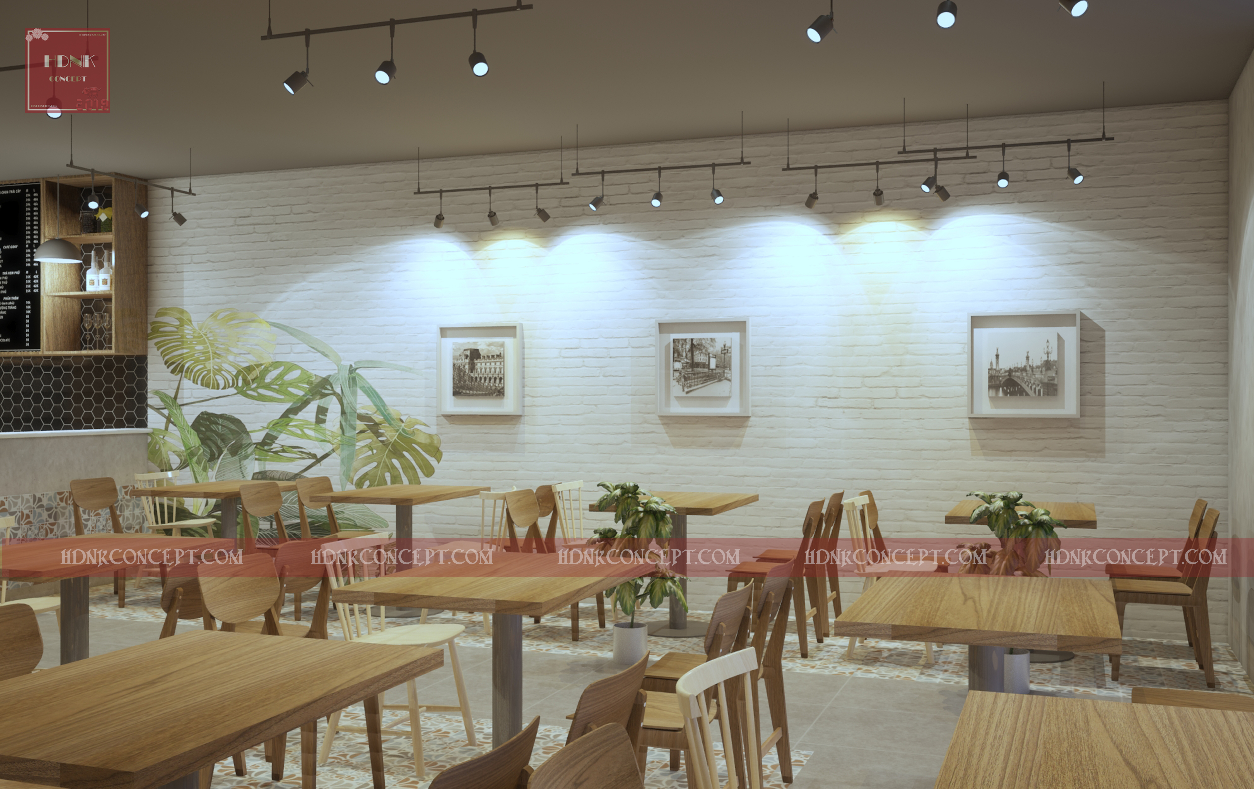 Thiết kế thi công nội thất quán xôi gà út mập - nội thất thô mộc