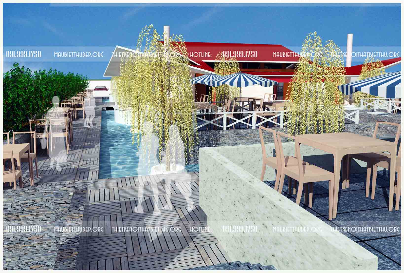 Thiết kế nội thất quán cà phê sân vườn đẹp với màu sắc tươi mới, dùng những chậu hoa, tiểu cảnh độc lạ làm điểm nhấn Thiết kế nội thất quán cà phê sân vườn đẹp với màu sắc tươi mới, dùng những chậu hoa, tiểu cảnh độc lạ làm điểm nhấn