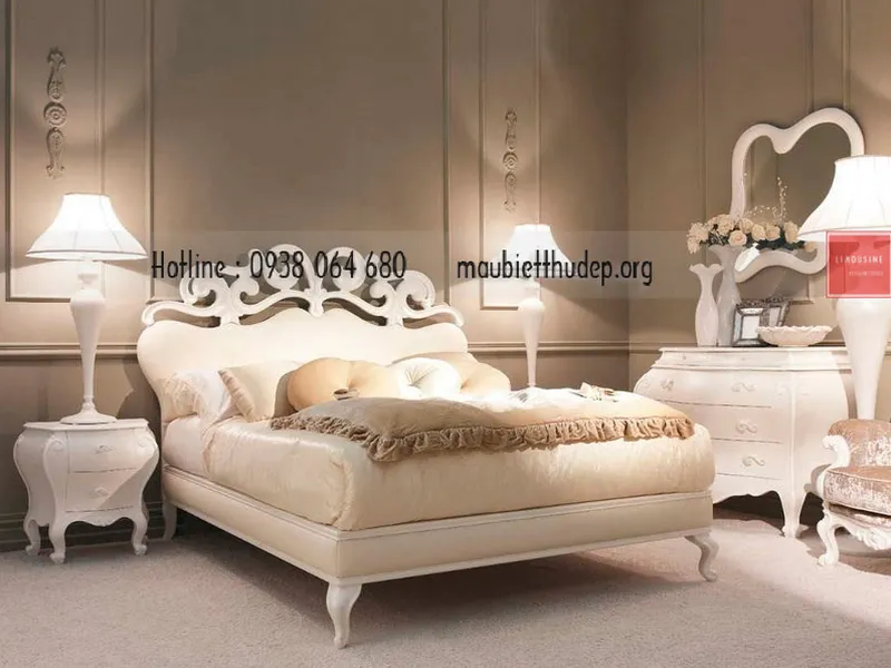 Biệt thự đẹp -nội thất phòng ngủ - giường cổ điển 09