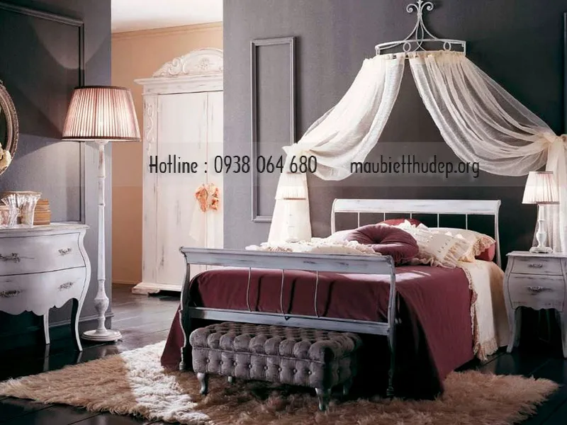 Biệt thự đẹp -nội thất phòng ngủ - giường cổ điển 14