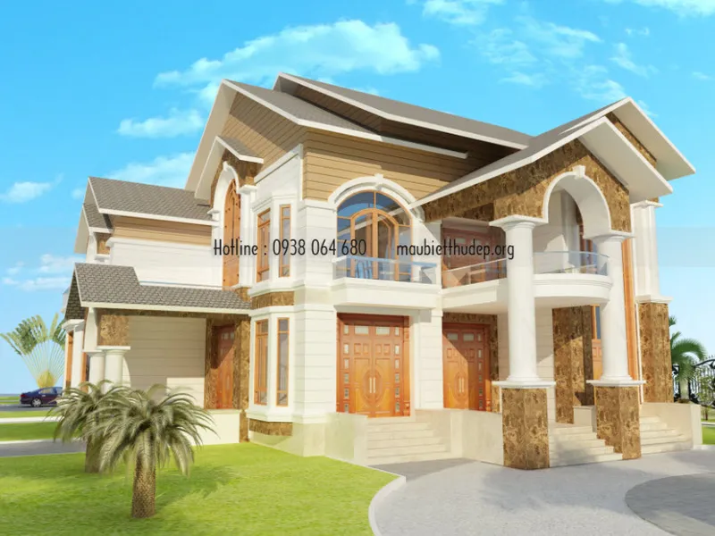 Thiết kế biệt thự 2 tầng đẹp ở xã An Khánh-huyện Châu Thành -  Bến Tre
