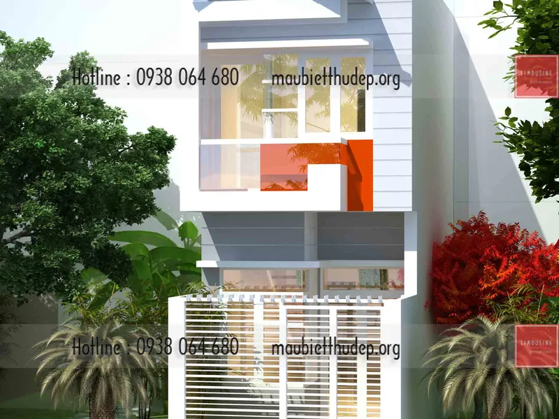 Thiết kế nhà cấp 4 đẹp - mẫu nhà cấp 4 có mặt tiền đẹp 1 trệt 1 lầu 3.5m x 12.3 m  = 43.05 m2  nhà anh Thiết ở quận 9