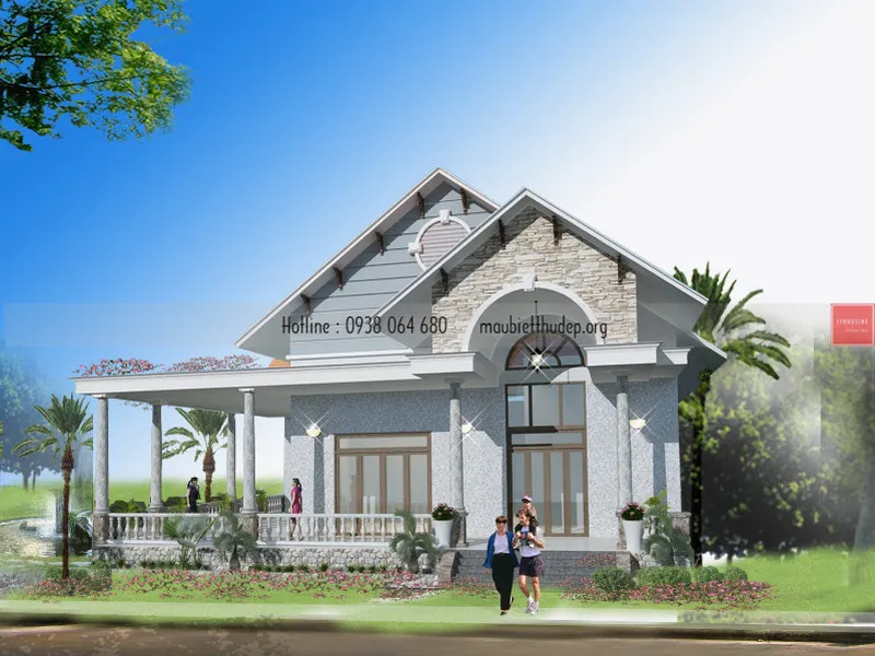 Thiết kế nhà cấp 4 đẹp - mẫu nhà cấp 4 mái thái - mẫu nhà cấp 4 nông thôn ở Củ Chi