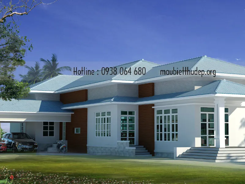 Thiết kế nhà cấp 4 đẹp - mẫu nhà cấp 4 mái thái -thiết kế nhà cấp 4 có gác lửng ở Bình Phước