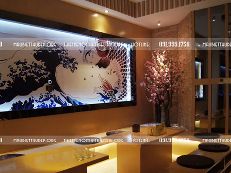 Thiết kế nội thất nhà hàng + quán karaoke đẹp lấy ý tưởng theo phong cách Nhật Bản
