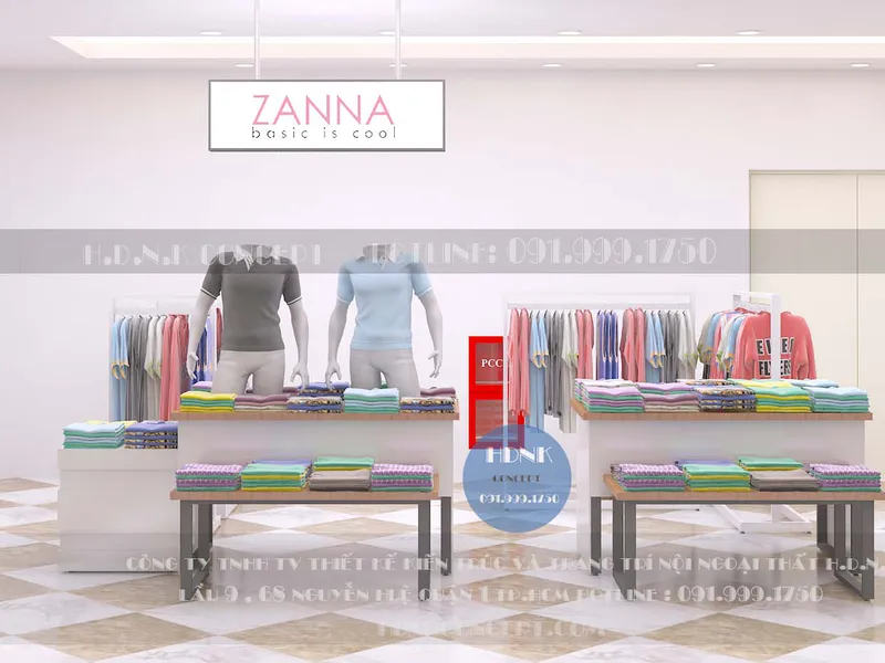 Thiết kế shop thời trang Zanna Vincom gò vấp - TPHCM