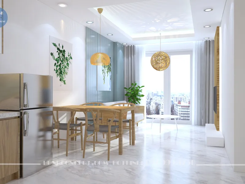 Thiết kế thi công căn hộ Wilton Tower 2 phòng ngủ theo phong cách thô mộc