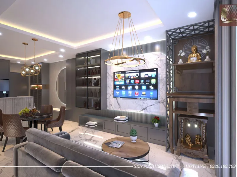 Thiết kế thi công nội thất căn hộ chung cư The Park Residence 2 phòng ngủ 1 wc