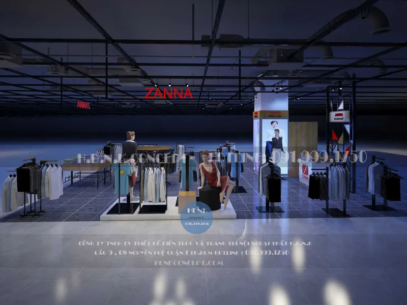Thiết kế thi công shop thời trang Zanna