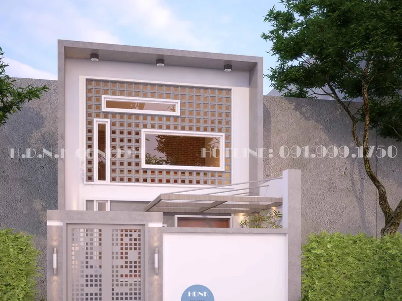 Tư vấn thiết kế thi công nhà phố 1 trệt 1 lầu theo phong cách thô mộc ở Nha Trang