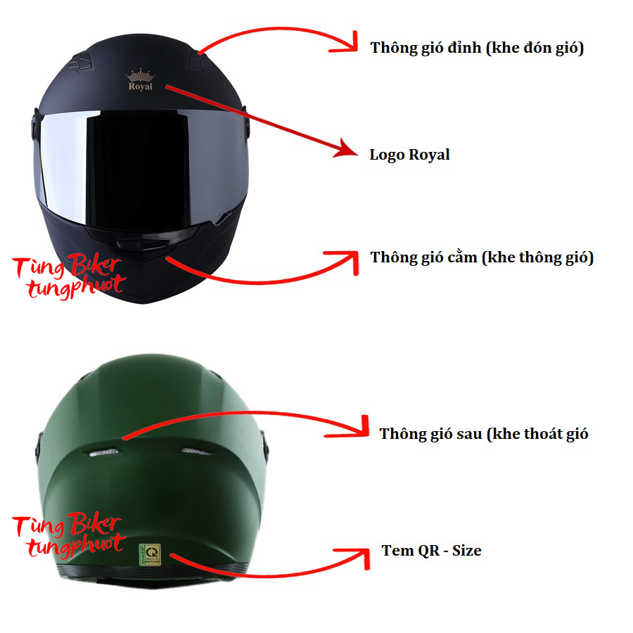 Mũ Bảo Hiểm Full face Royal M136 Mũ Bảo Hiểm Full face Royal M136
