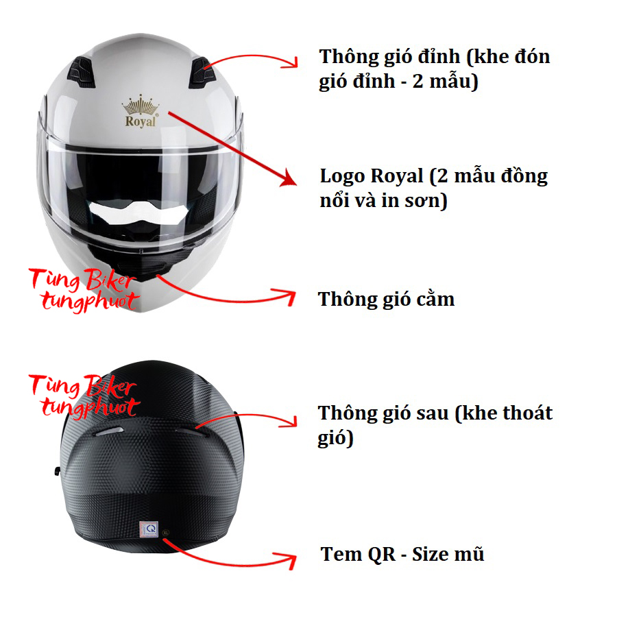 Mũ Bảo Hiểm Fullface Royal M179 Vân Carbon Mũ Lật Cằm 2 Kính Mũ Bảo Hiểm Fullface Royal M179 Vân Carbon Mũ Lật Cằm 2 Kính