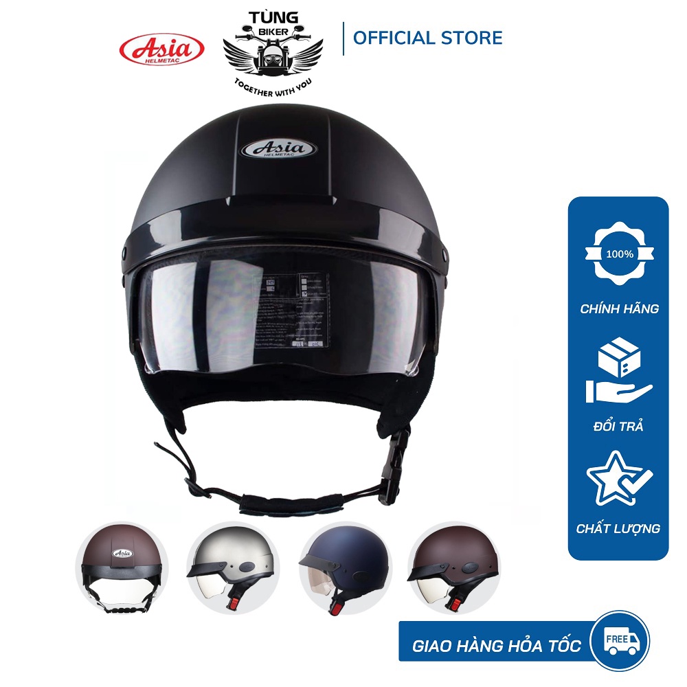 Mũ Bảo Hiểm Nửa Đầu Có Kính Asia MT139 Mũ Bảo Hiểm Nửa Đầu Có Kính Asia MT139