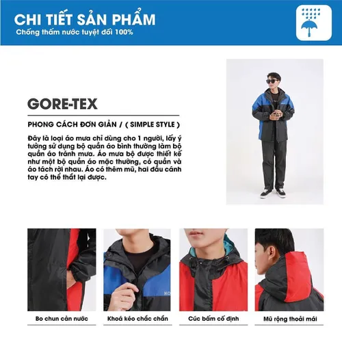 Áo Mưa Bộ Thời Trang Cao Cấp, Bộ Quần Áo Mưa Tiến Linh Giữ Nhiệt, Chống Nước