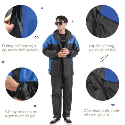 Áo Mưa Bộ Thời Trang Cao Cấp, Bộ Quần Áo Mưa Tiến Linh Giữ Nhiệt, Chống Nước
