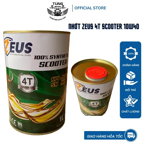 Dầu Nhớt Xe Tay Ga Zeus 4T Scooter 10W40 Tổng Hợp