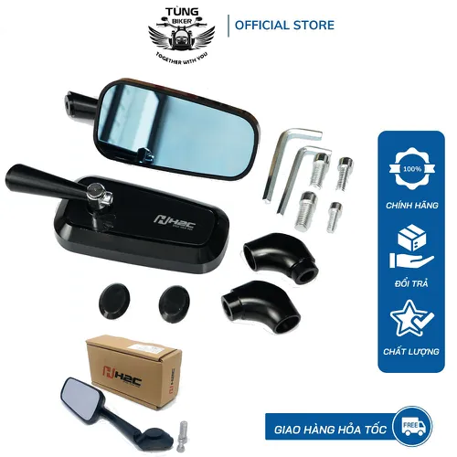 Gương, Kính Chiếu Hậu Xe Máy H2C Vuông Cho Mọi Xe (1 Hộp 1 Chiếc)