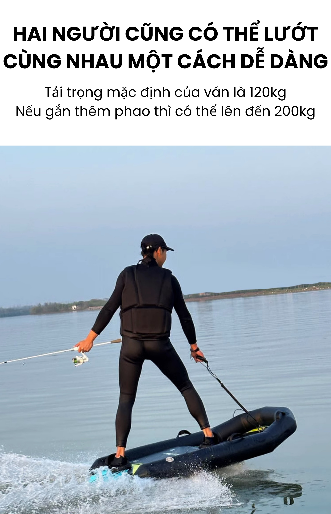 Ván lướt sóng điện Rush Wave ES-2402 có thể lắp thêm phao phụ kiện Ván lướt sóng điện Rush Wave ES-2402 có thể lắp thêm phao phụ kiện