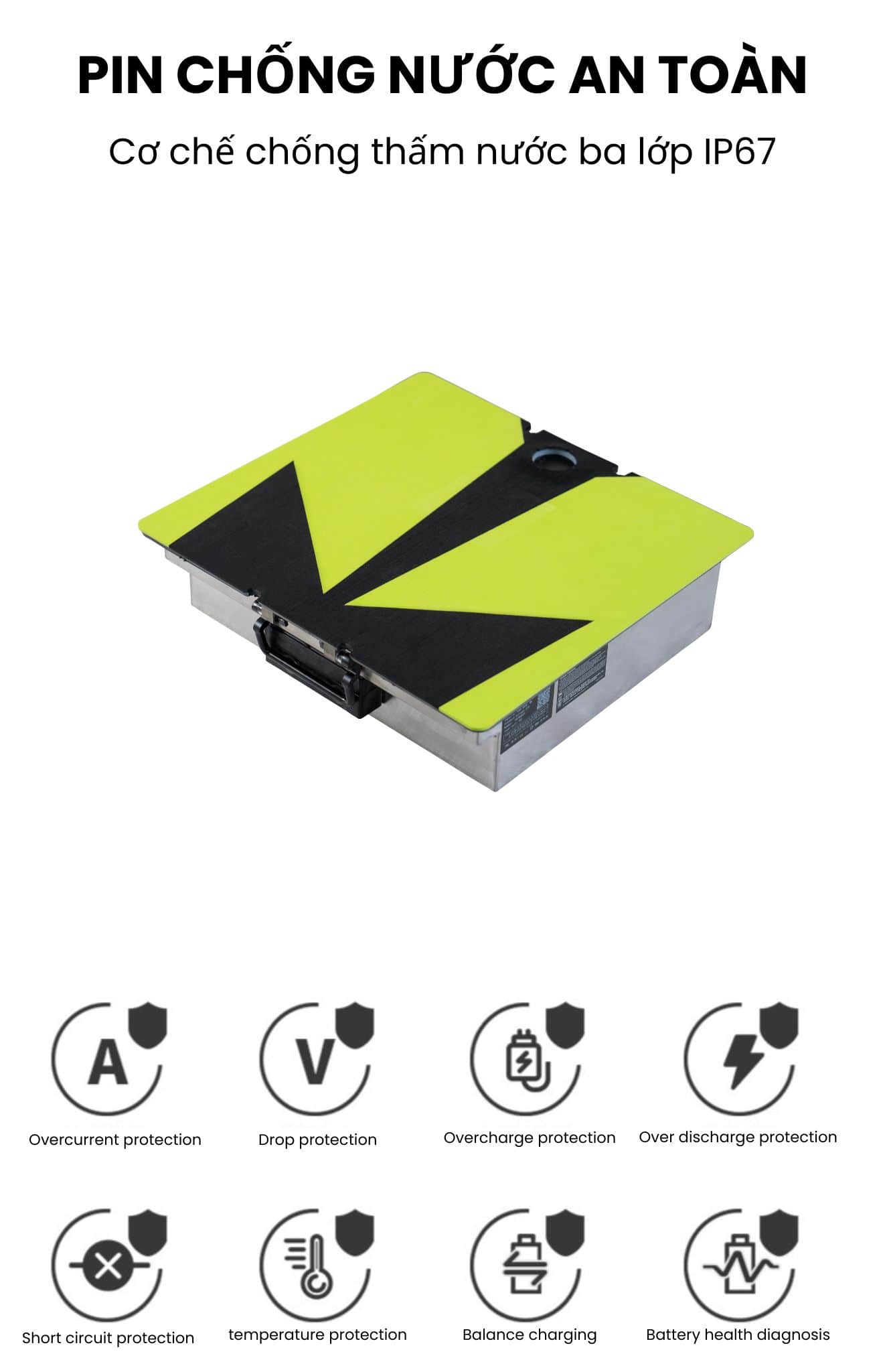 Pin chống nước vô cùng an toàn của ván lướt sóng điện Rush Wave RD-15 Pin chống nước vô cùng an toàn của ván lướt sóng điện Rush Wave RD-15