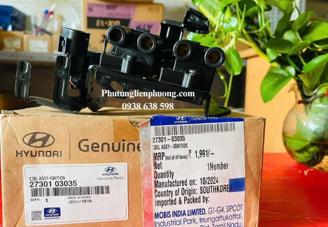 Bô bin đánh lửa i10 chuyển đổi điện áp từ 12V của ắc quy thành điện áp cao cần thiết để tạo ra tia lửa điện Bô bin đánh lửa i10 chuyển đổi điện áp từ 12V của ắc quy thành điện áp cao cần thiết để tạo ra tia lửa điện