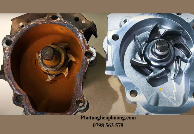 Gỉ sét hoặc ăn mòn chi tiết bên trong do nước làm mát không tuần hoàn. Gỉ sét hoặc ăn mòn chi tiết bên trong do nước làm mát không tuần hoàn.