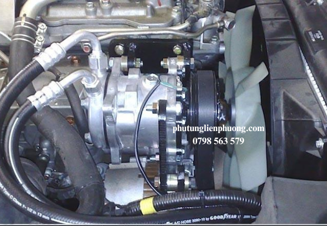 Lốc lạnh Kia Morning nén khí lạnh từ dàn bay hơi và chuyển đổi thành dạng khí có áp suất cao để đưa vào dàn ngưng Lốc lạnh Kia Morning nén khí lạnh từ dàn bay hơi và chuyển đổi thành dạng khí có áp suất cao để đưa vào dàn ngưng