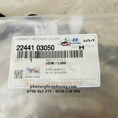 Gioăng nắp dàn cò hyundai  i10, kia morning chính hãng máy 1.2 mã 2244103050