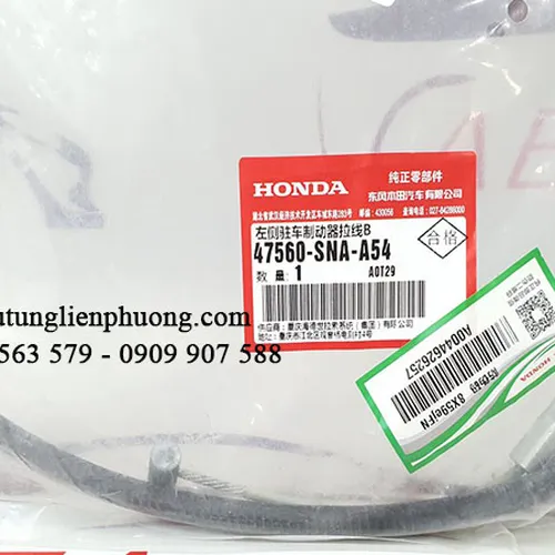 Cáp phanh tay trái honda civic chính hãng mã 47560-SNA-A54