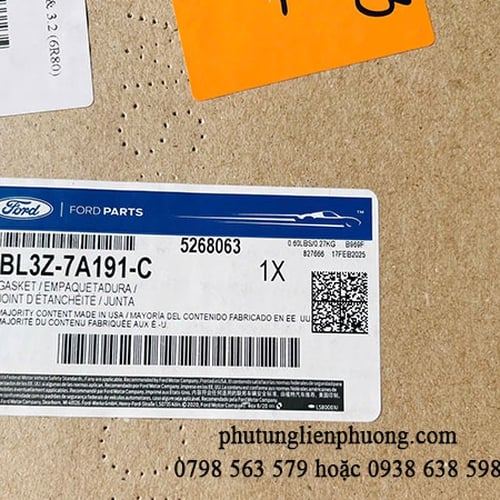 Gioăng đáy các te hộp số RANGER, BT50 chính hãng BL3Z7A191C