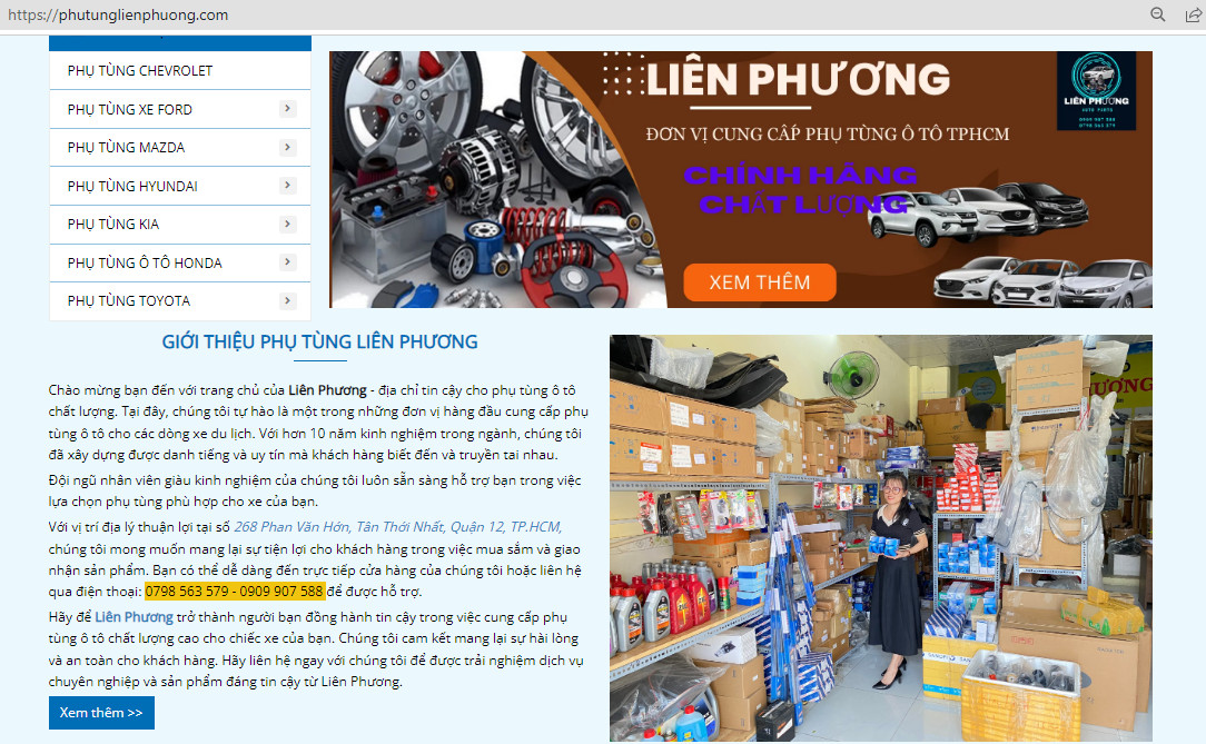 Liên Phương, tự hào là trang web phục vụ cho nhu cầu sử dụng và thay thế phụ tùng ford Liên Phương, tự hào là trang web phục vụ cho nhu cầu sử dụng và thay thế phụ tùng ford