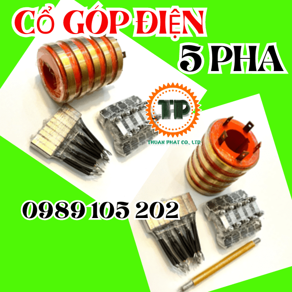 Cổ góp điện 5 pha rãnh dương Cổ góp điện 5 pha rãnh dương