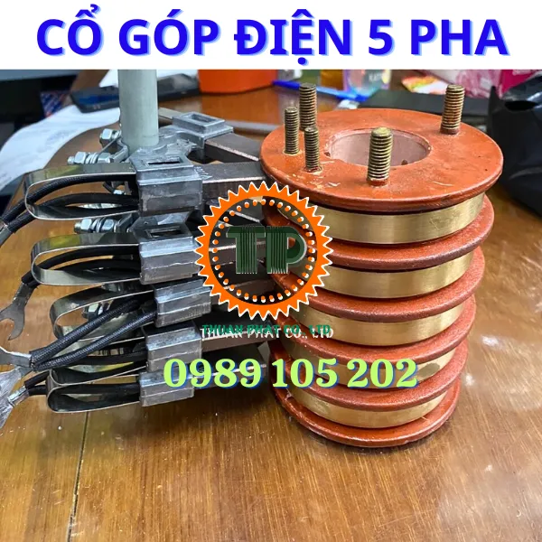 Cổ góp điện 5 pha rãnh âm