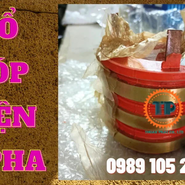 Cổ góp điện 3 vành trượt kích thước 55x100x90mm