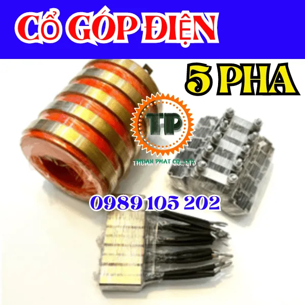 Cổ góp điện 5 pha rãnh dương
