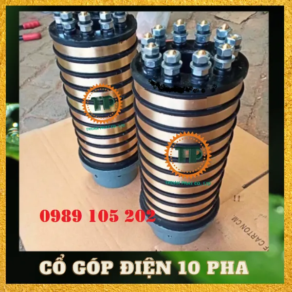 Cổ góp điện 10 pha trục 80mm