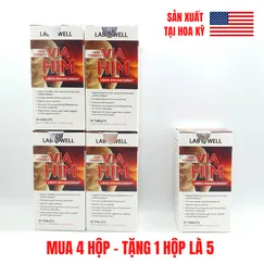 COMBO 5 HỘP - Viên Uống Hỗ Trợ Sinh Lý Nam Via Him Lab Well, Nhập Khẩu Mỹ, Hộp 30 Viên