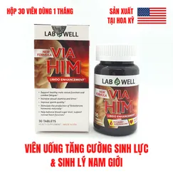 Viên Uống Hỗ Trợ Sinh Lý Nam Via Him Lab Well, Nhập Khẩu Mỹ, Hộp 30 Viên
