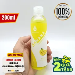 GEL BÔI TRƠN HƯƠNG CHUỐI 200ML - TẶNG BCS 12 CÁI